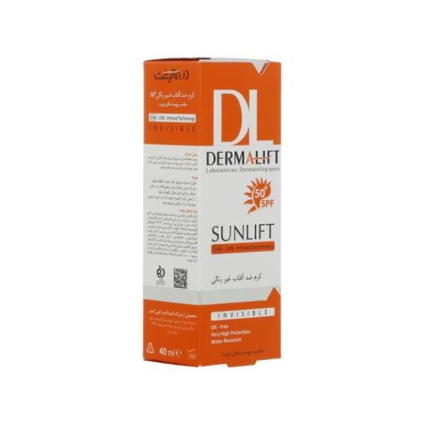 کرم ضد آفتاب بدون رنگ درمالیفت مدل SPF50 محافظ UVA ،UVB، ضد آب، مناسب پوست چرب حجم 40 میلی‌لیتر - Image 3