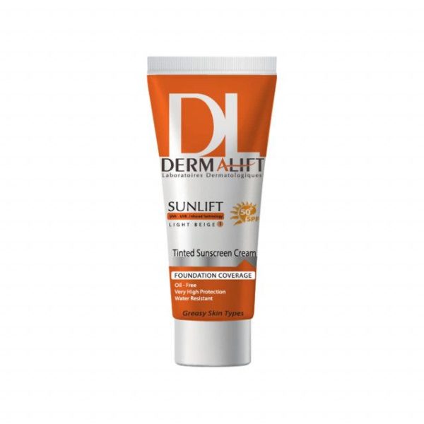 کرم ضد آفتاب SPF50 درمالیفت مناسب پوست چرب شماره 1 حجم 40 میلی لیتر - بژ روشن - Image 1
