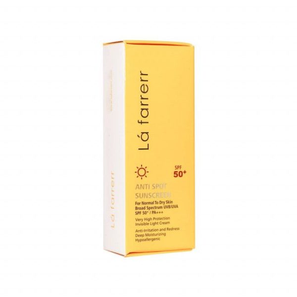 کرم ضد آفتاب و ضد لک SPF50 لافارر مناسب پوست های خشک و معمولی حجم 40 میلی لیتر - بی رنگ - Image 3