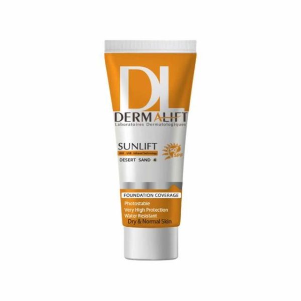 کرم ضد آفتاب SPF50 درمالیفت مناسب پوست های خشک و معمولی شماره 4 حجم 40 میلی لیتر - شن صحرایی - Image 1