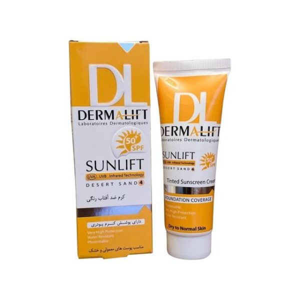 کرم ضد آفتاب SPF50 درمالیفت مناسب پوست های خشک و معمولی شماره 4 حجم 40 میلی لیتر - شن صحرایی - Image 3