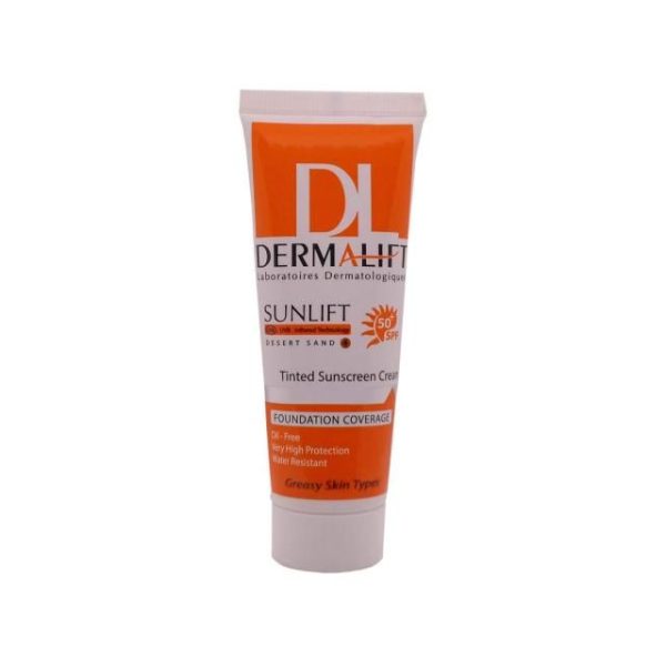 کرم ضد آفتاب SPF50 درمالیفت مناسب پوست چرب شماره 4 حجم 40 میلی لیتر - شن صحرایی - Image 1