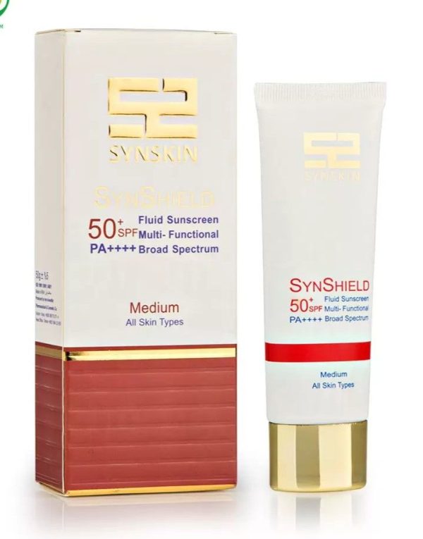 ضد آفتاب فلوئید 50+ SPF ساین شیلد ساین اسکین، رنگی مدیوم ، مناسب انواع پوست - Image 1