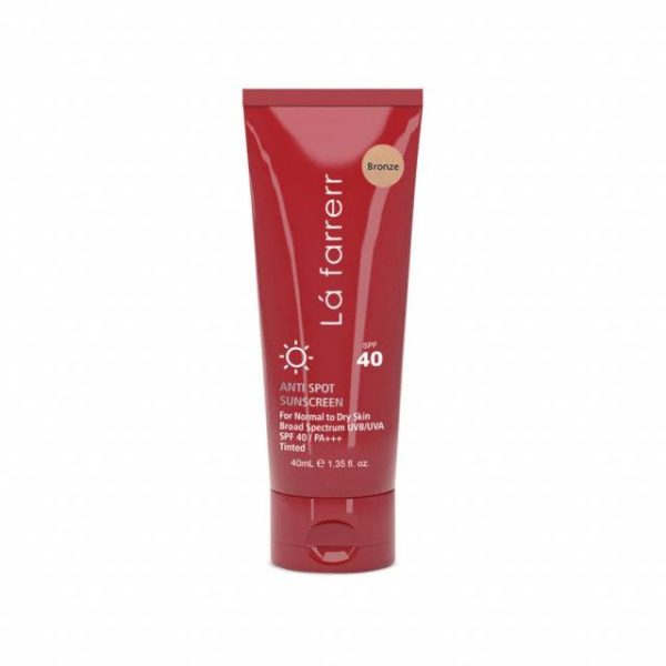 کرم ضد آفتاب و ضد لک SPF 40 لافارر مناسب پوست های خشک و معمولی حجم 40 میلی لیتر - برنز - Image 1