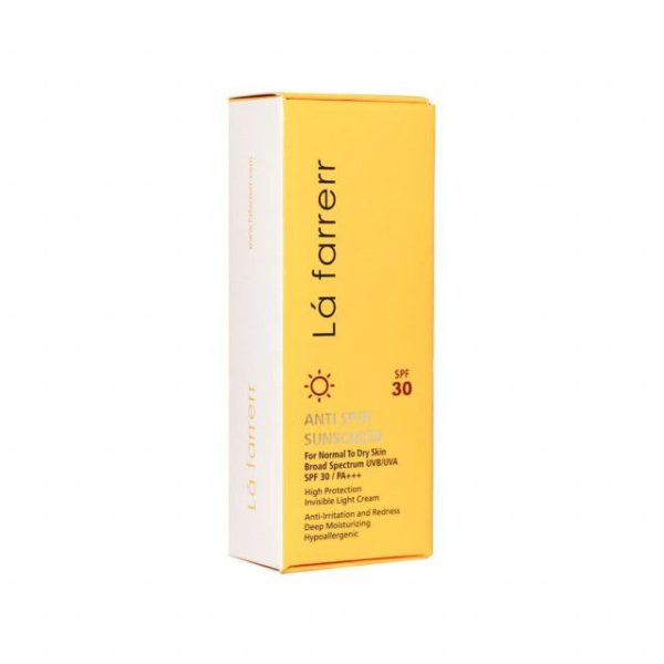 کرم ضد آفتاب و ضد لک SPF30 لافارر مناسب پوست خشک و معمولی حجم 40 میلی لیتر - بی رنگ - Image 3