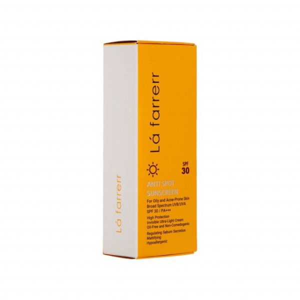 کرم ضد آفتاب و ضد لک فاقد چربی SPF30 لافارر مناسب پوست چرب و مستعد آکنه حجم 40 میلی لیتر - بی رنگ - Image 3